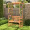 Patio Garden Arbor with Pergola Bench 2 Trellises for Climbing Plants Vines Grapes